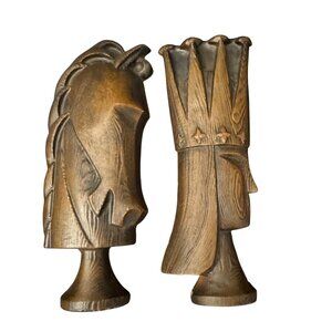 MCM Chess Queen & Horse Wall Hanging by Burwood Products USA 13.5 Inches